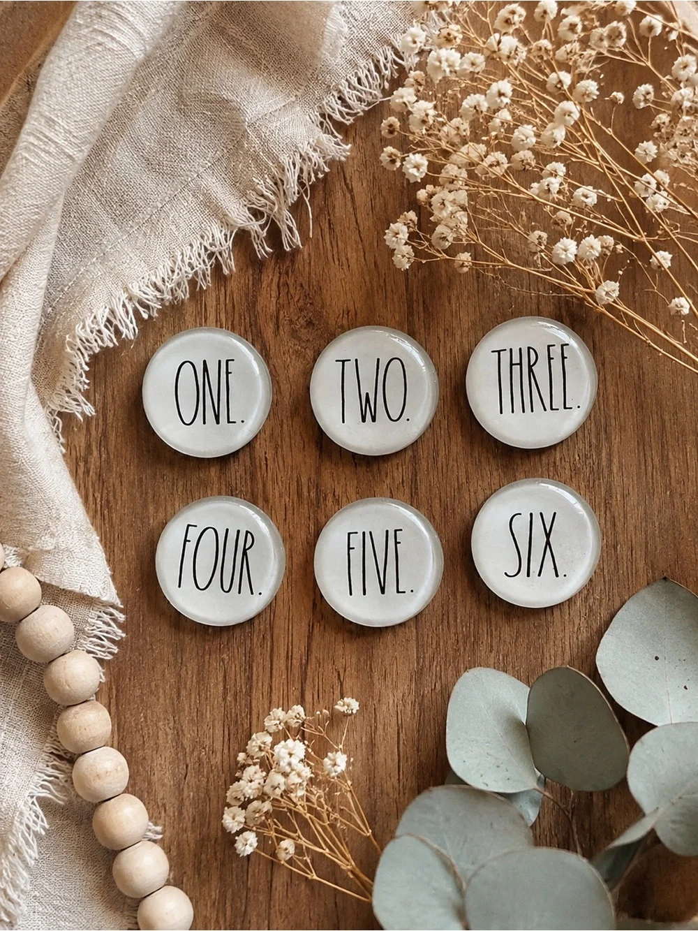 Rae Dunn White and Black Number Magnets Set